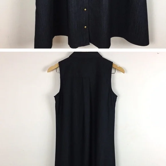 Calvin Klein Denim Flare Button Down Dress - Picture 3 of 3